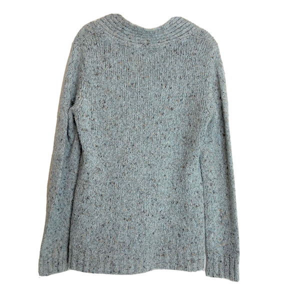 Charter Club Womens Sweater Large Shawl Collar Chunky Knit Green Speckle Pattern - Picture 4 of 6